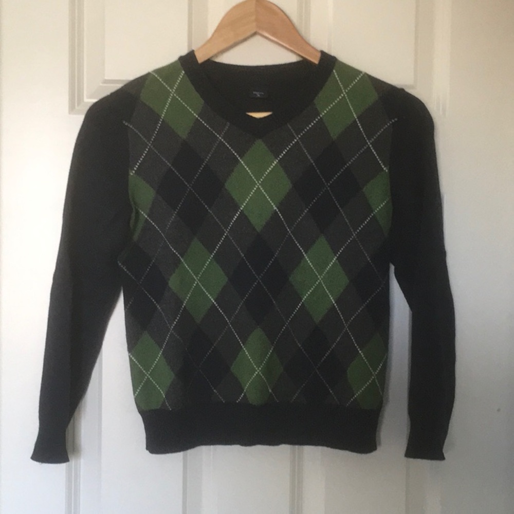 GapKids boys blue/green argyle sweater